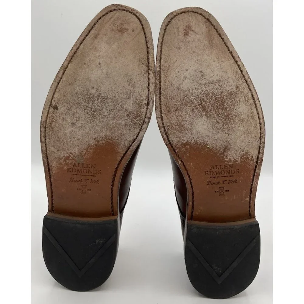 Allen Edmonds St. Johns Brown Leather Double Monk Strap Cap Toe Shoes Size 11D